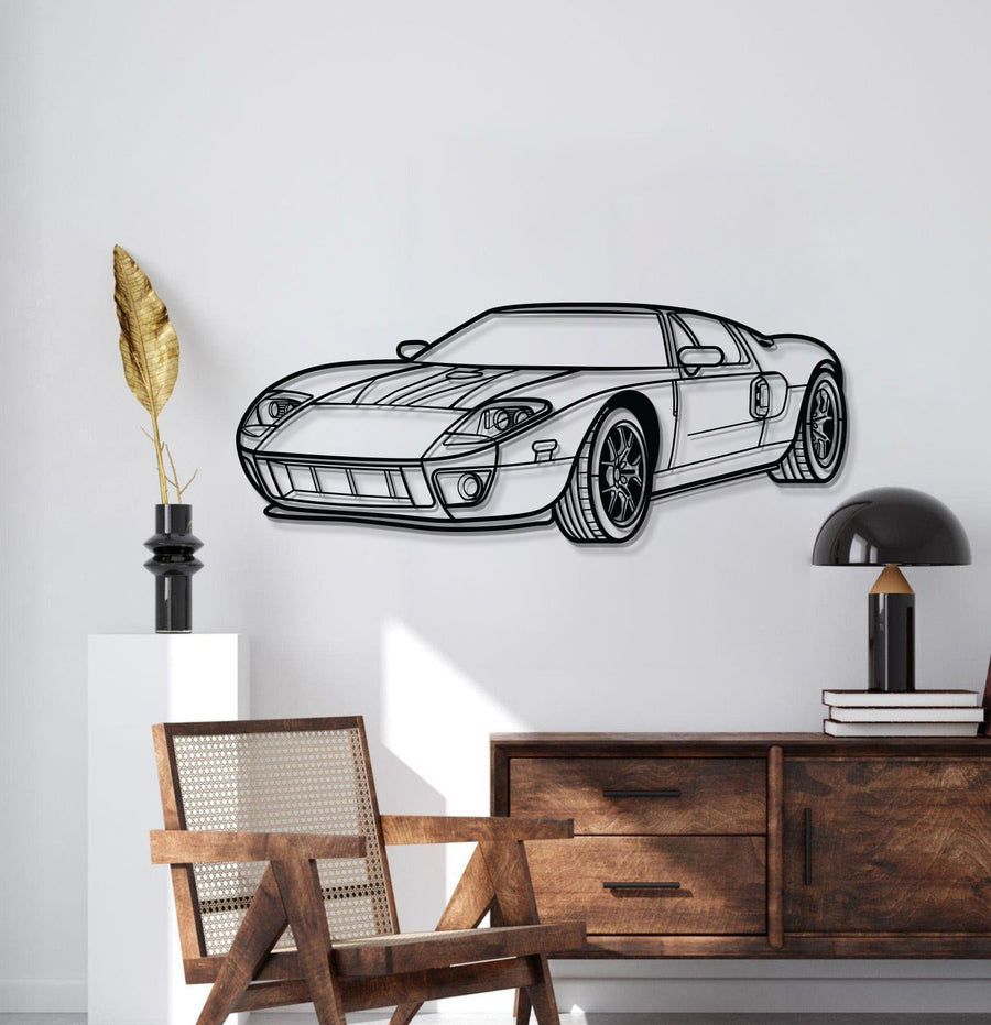 Ford GT PERSPECTIVE Silhouette Metal Wall Art