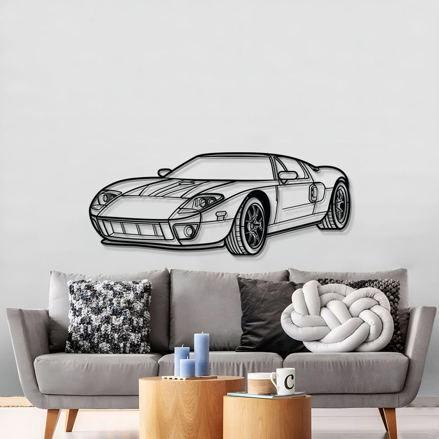 Ford GT PERSPECTIVE Silhouette Metal Wall Art