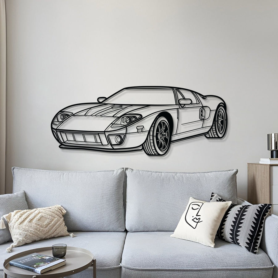 Ford GT PERSPECTIVE Silhouette Metal Wall Art