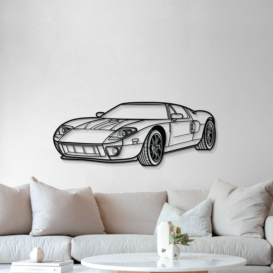 Ford GT PERSPECTIVE Silhouette Metal Wall Art