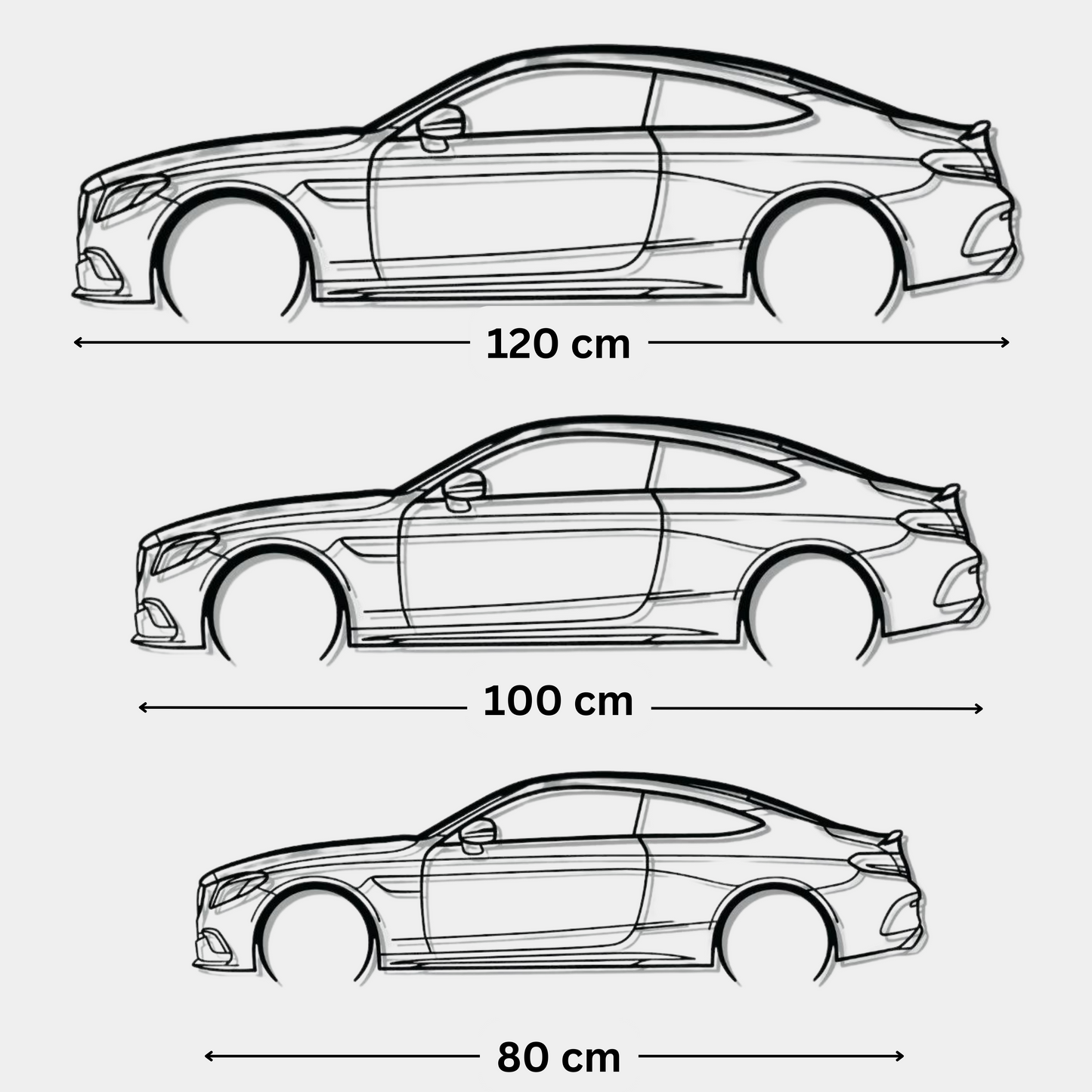 Mercedes 190E 1983 Classic Silhouette Metal Wall Art