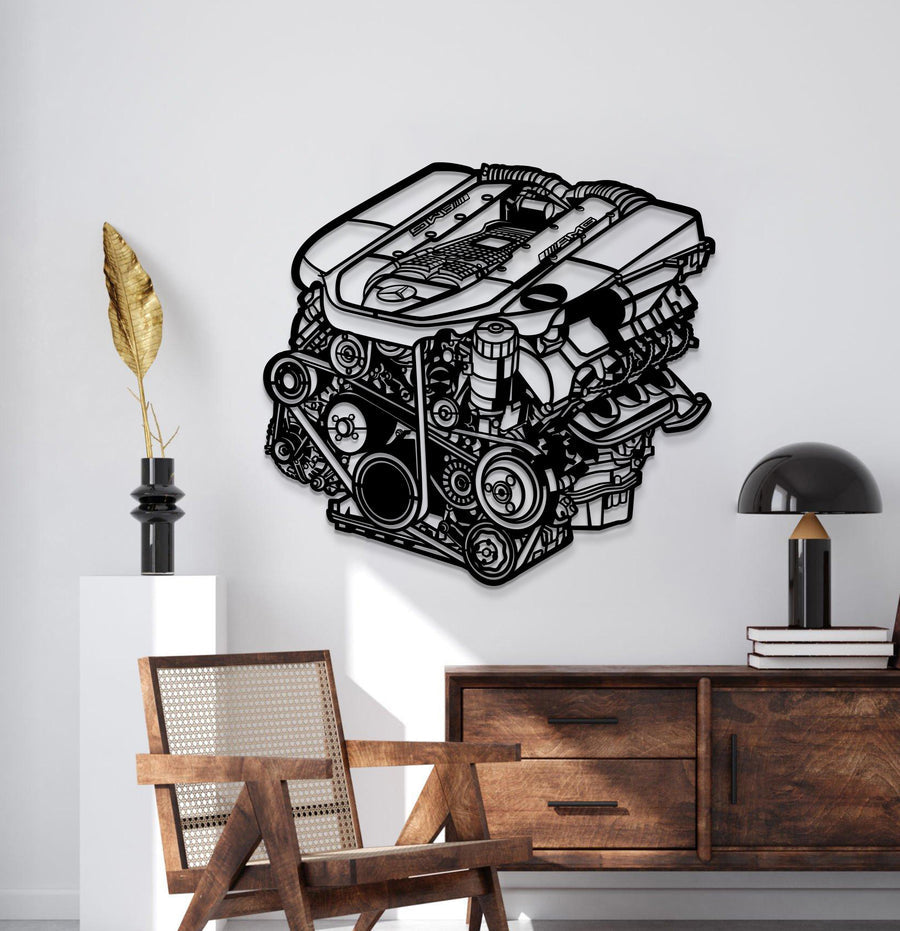 Mercedes M113 5.4L V8 AMG Metal Engine Block Wall Art