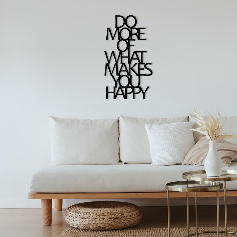 English Calligraphy " Do More Of What Makes You Happy " Wall Art