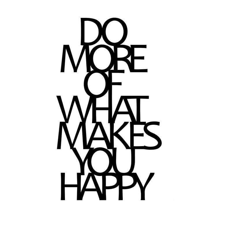 English Calligraphy " Do More Of What Makes You Happy " Wall Art