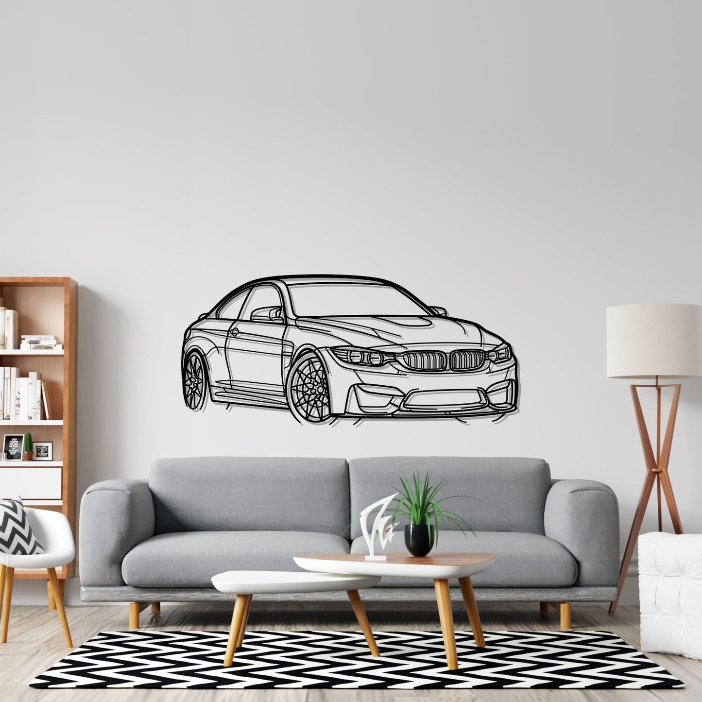 BMW M4 F82 PERSPECTIVE Metal Car Silhouette Wall Art