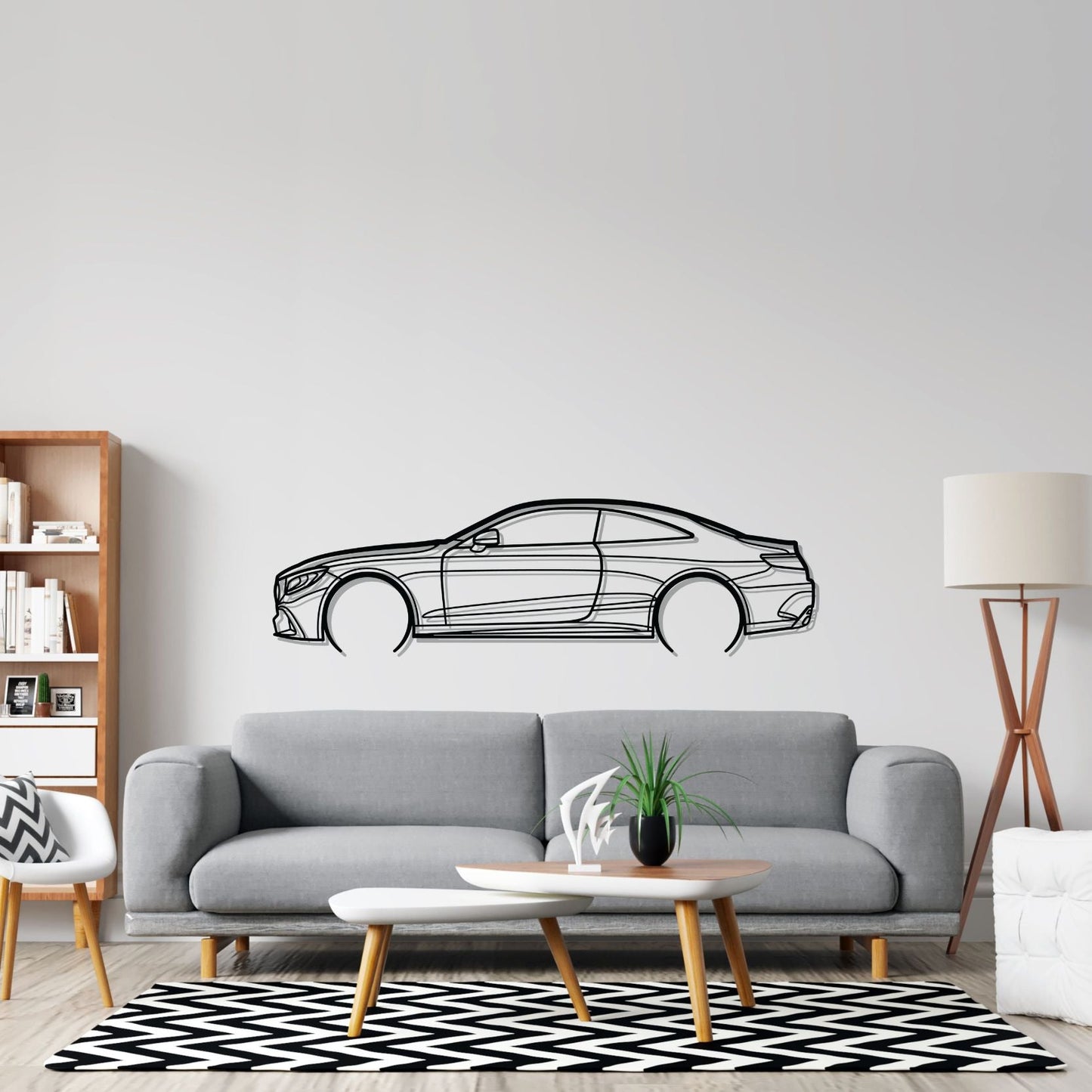 Mercedes s63 Coupe Detailed Silhouette Metal Wall Art