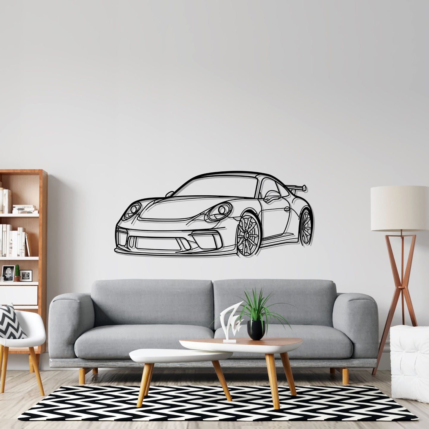 911 GT3 model 991 PERSPECTIVE Silhouette Metal Wall Art