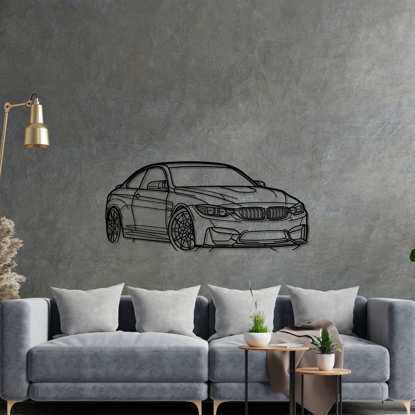 BMW M4 F82 PERSPECTIVE Metal Car Silhouette Wall Art