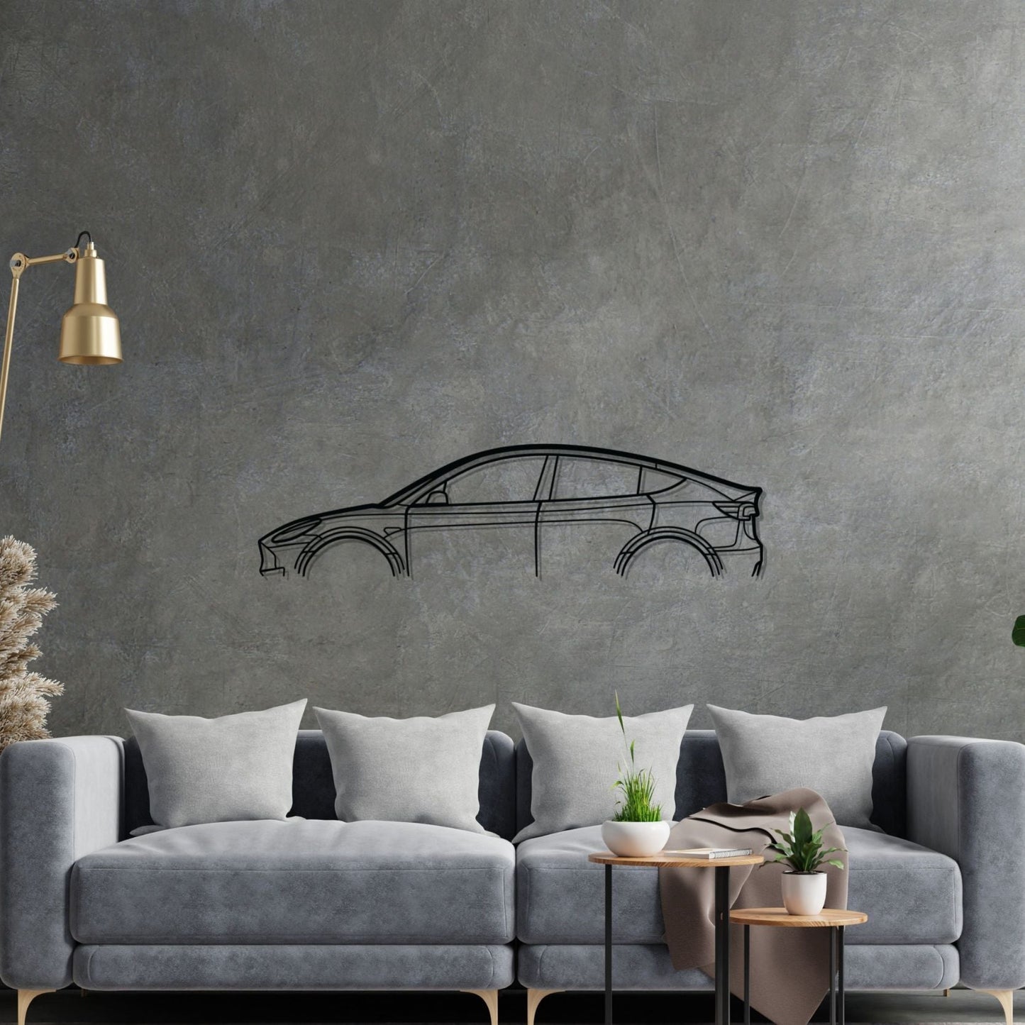 Model Y Classic Silhouette Metal Wall Art