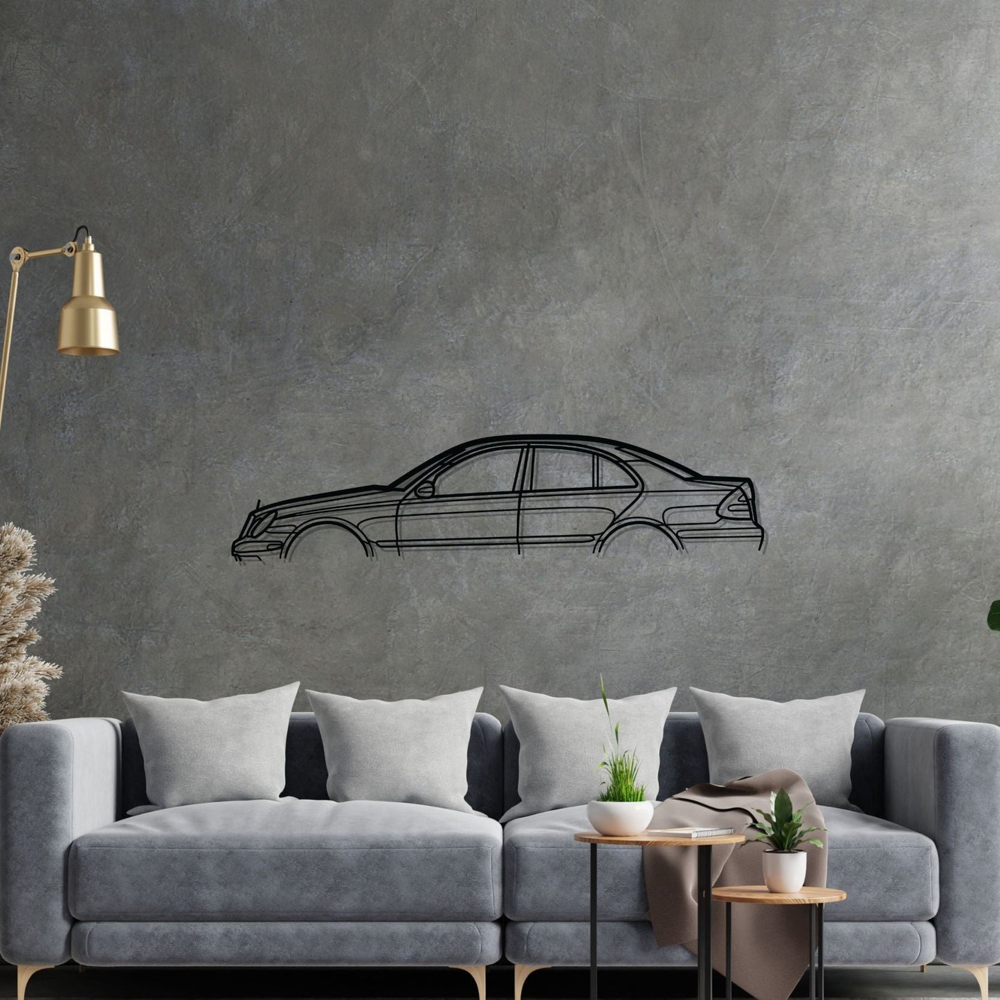 Mercedes E55 AMG W211 Classic Silhouette Metal Wall Art