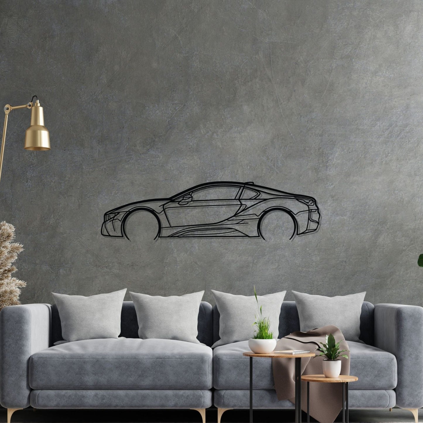 i8 Detailed Silhouette Metal Wall Art