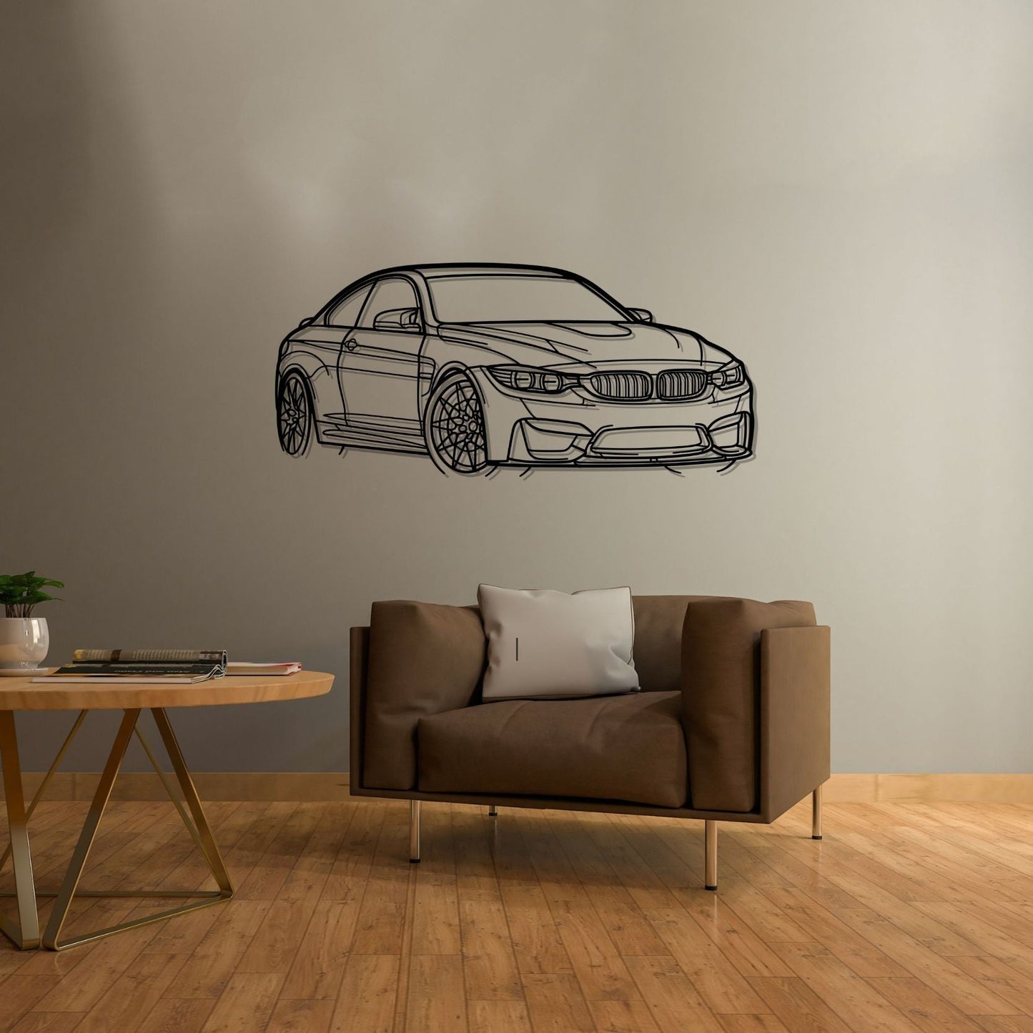 BMW M4 F82 PERSPECTIVE Metal Car Silhouette Wall Art