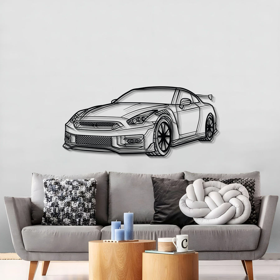 NISSAN GTR R35 PERSPECTIVE Metal Car Silhouette Wall Art