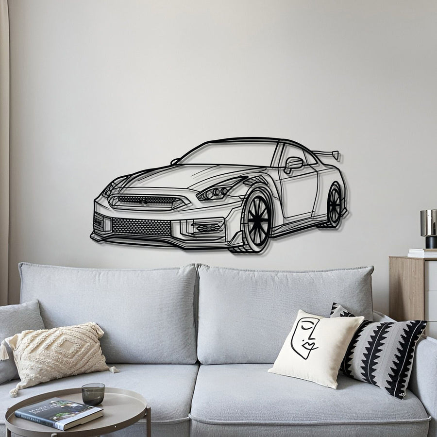 NISSAN GTR R35 PERSPECTIVE Metal Car Silhouette Wall Art