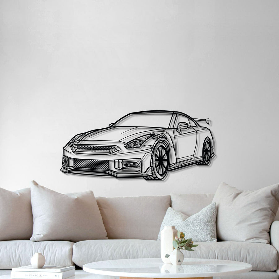 NISSAN GTR R35 PERSPECTIVE Metal Car Silhouette Wall Art