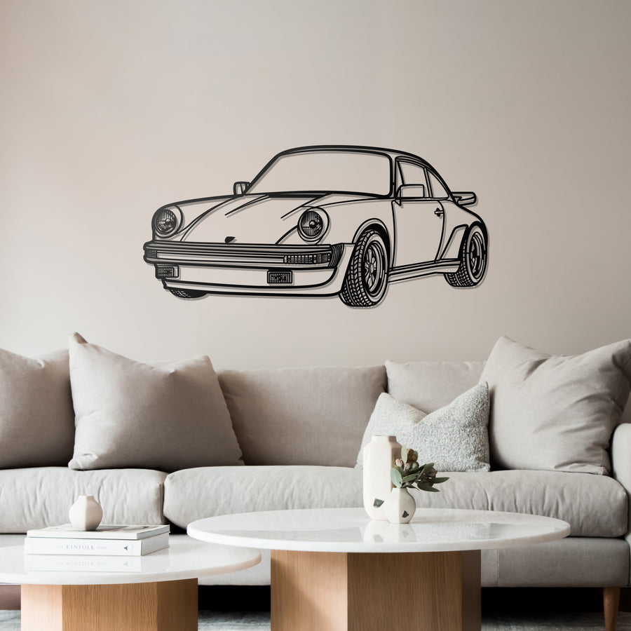 PORSCHE 911 930 PERSPECTIVE Metal Car Silhouette Wall Art