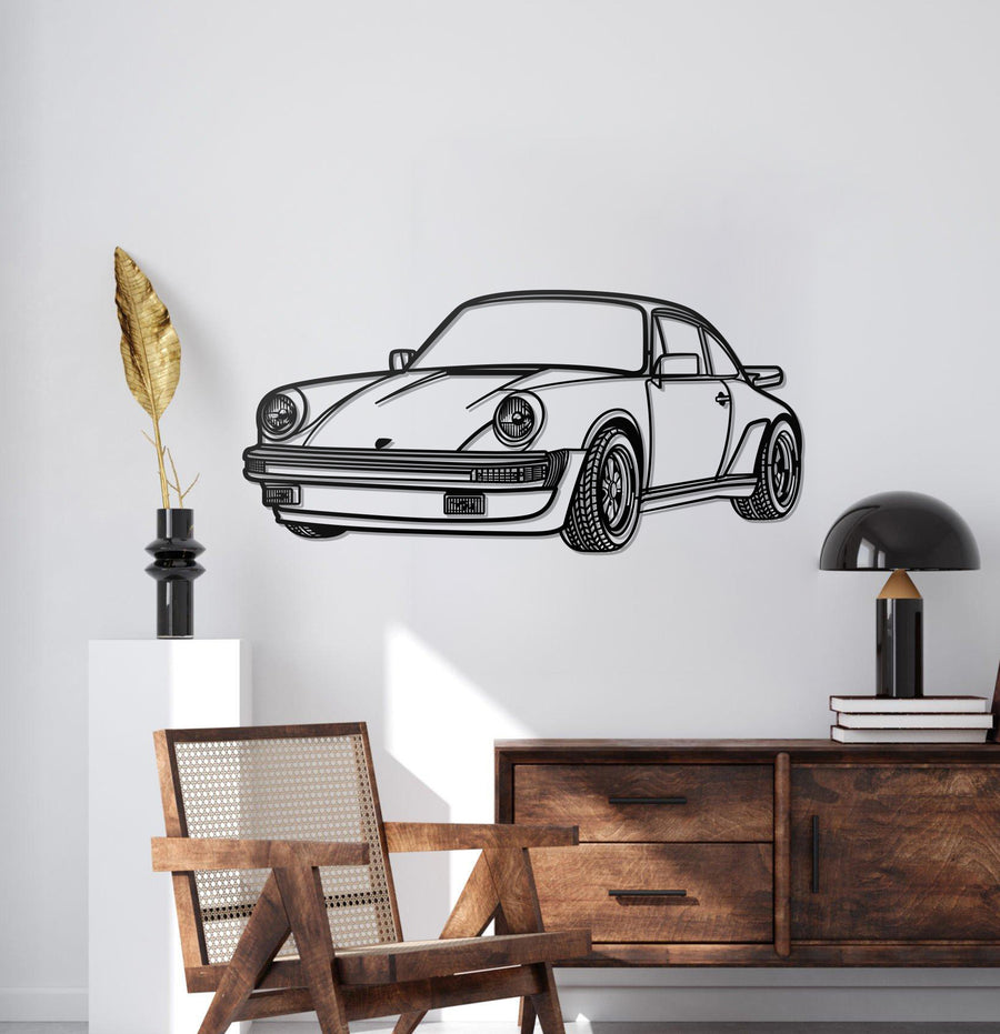 PORSCHE 911 930 PERSPECTIVE Metal Car Silhouette Wall Art