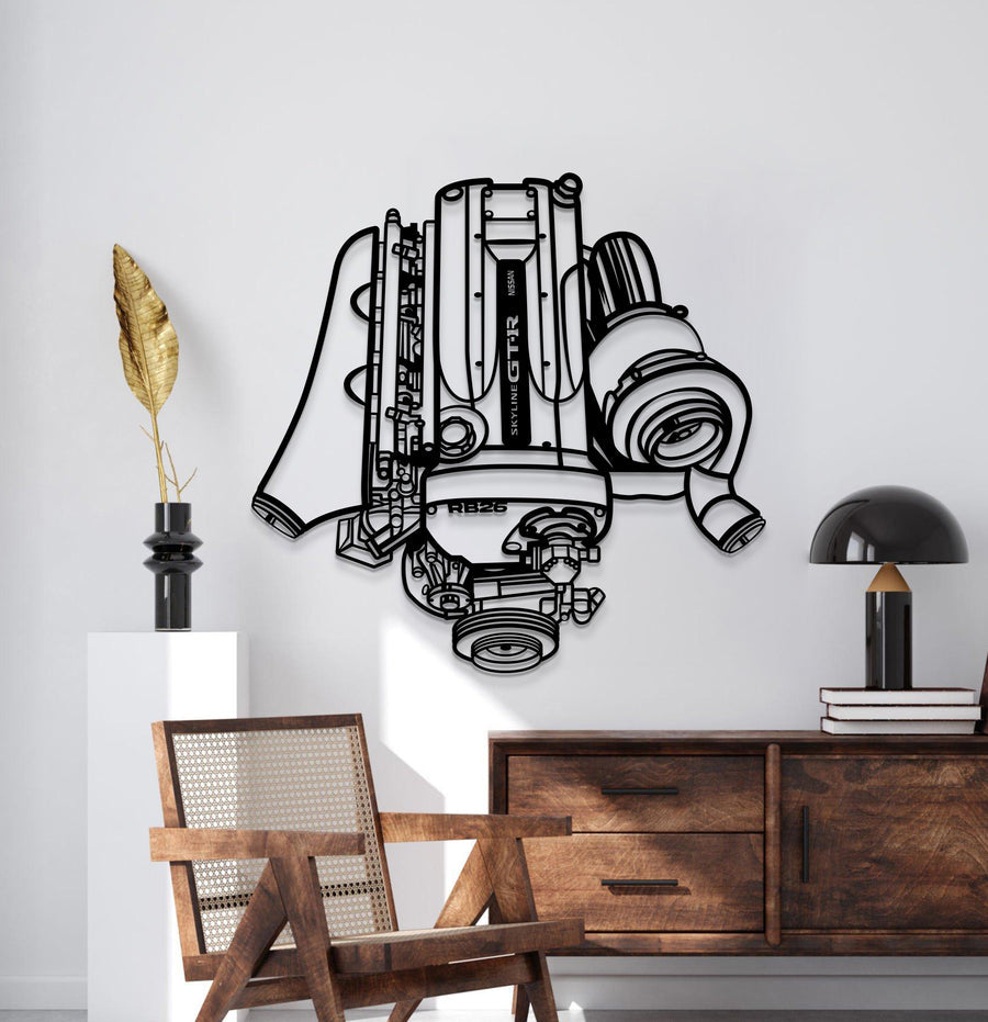 Nissan GTR RB26 DETT Metal Engine Block Wall Art