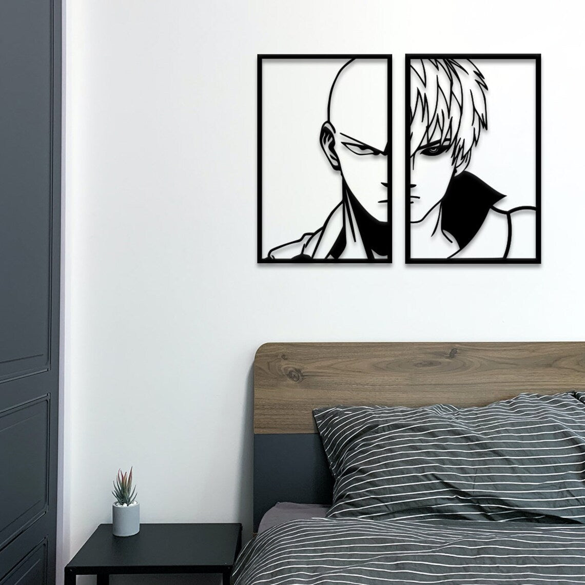 Saitama One Punch Man Anime Metal Wall Art