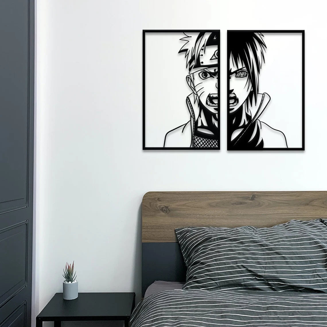 Naruto Or Sasuke Shippuden Acrylic Anime Metal Wall Art