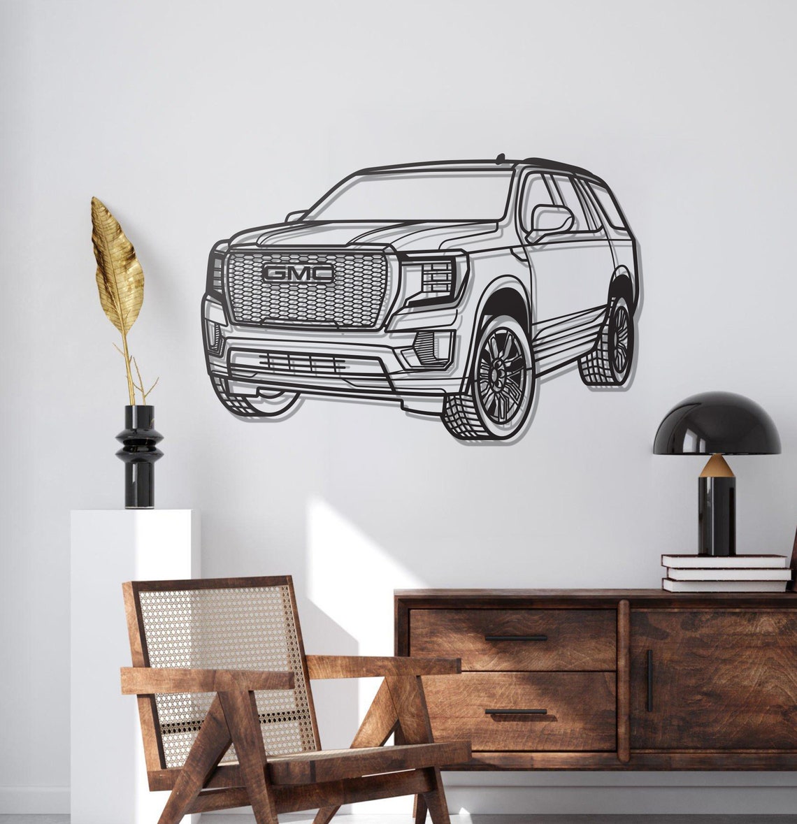 GMC DENALI PERSPECTIVE Metal Car Silhouette Wall Art