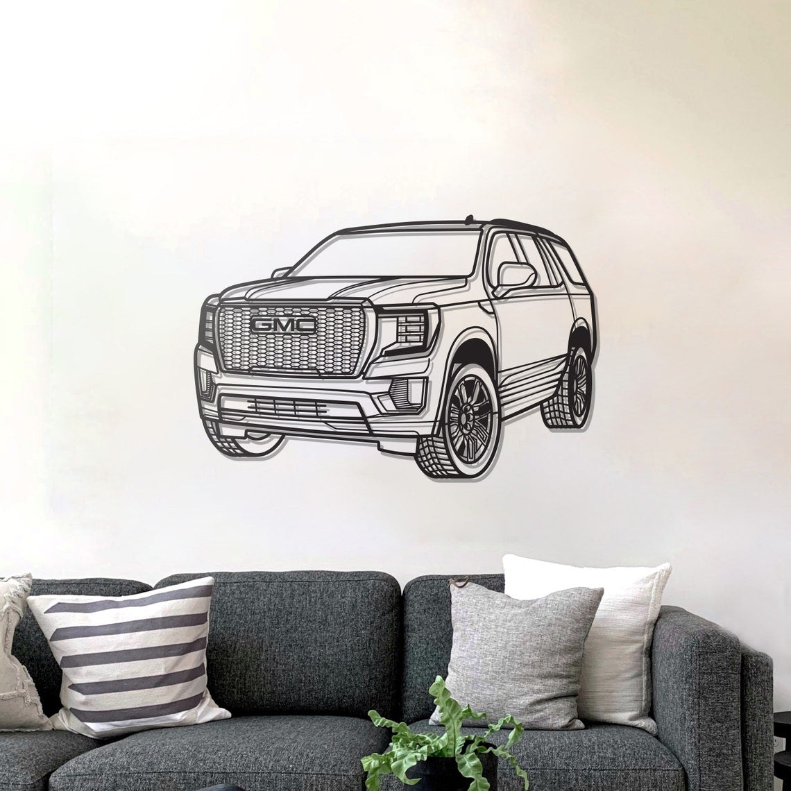 GMC DENALI PERSPECTIVE Metal Car Silhouette Wall Art