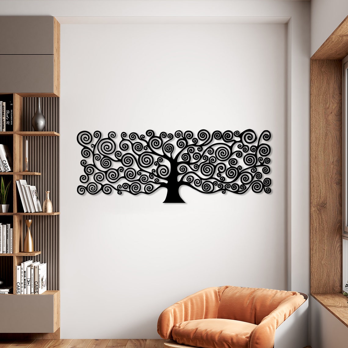 لوحة شجرة الحياة على شكل مستطيل بتصميم تجريدي