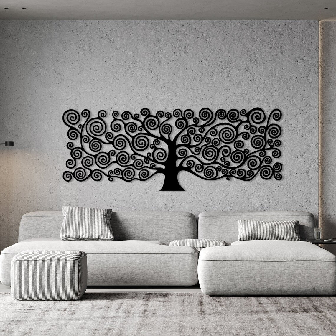 لوحة شجرة الحياة على شكل مستطيل بتصميم تجريدي
