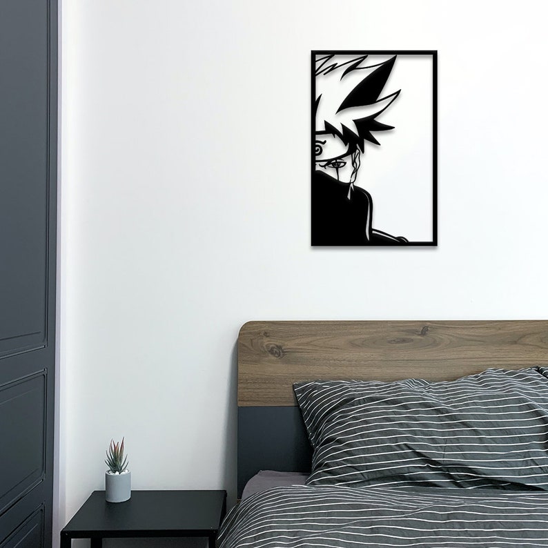 Kakashi Sensai Sharingan Naruto Shippuden Anime Metal Wall Art