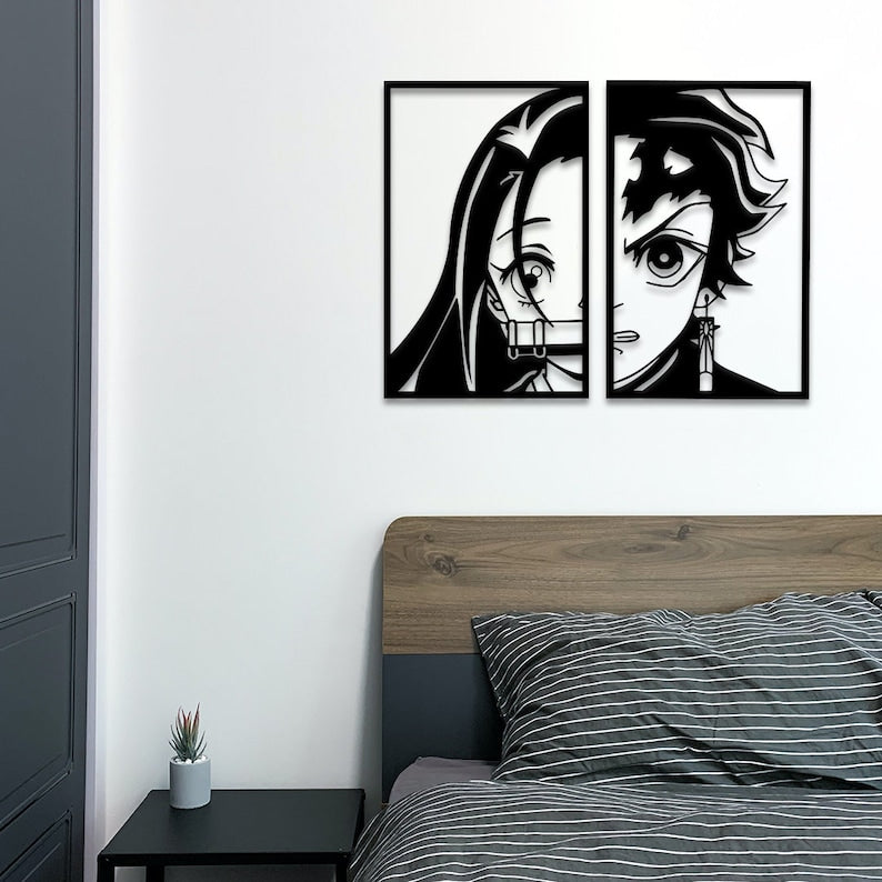 Nezuko Demon Slayer Anime Metal Wall Art