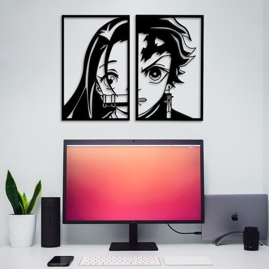 Nezuko Demon Slayer Anime Metal Wall Art