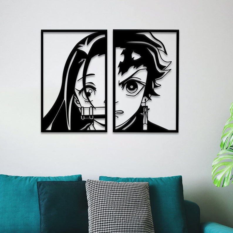 Nezuko Demon Slayer Anime Metal Wall Art