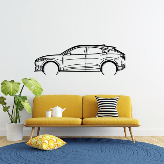 Mustang Mach E GT Detailed Metal Car Silhouette Wall Art