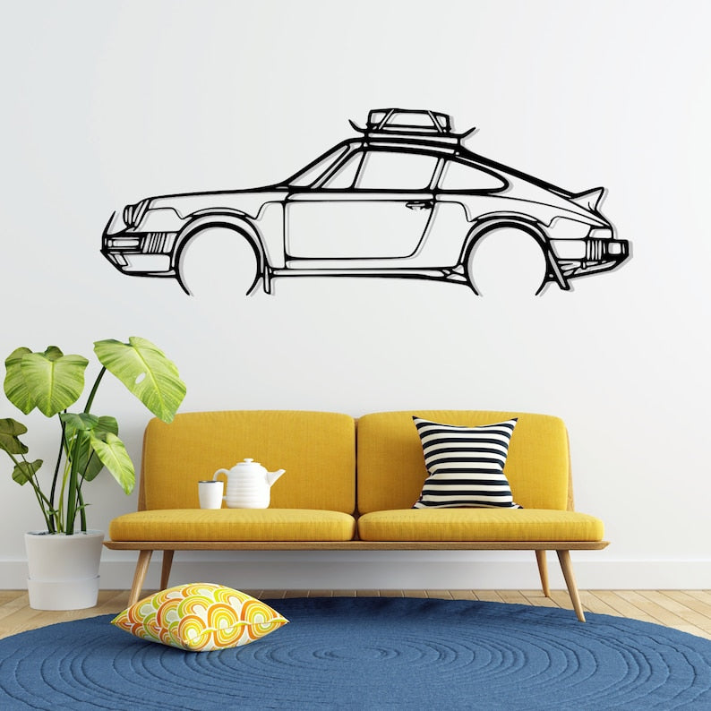 911 Safari Detailed Metal Car Silhouette Wall Art