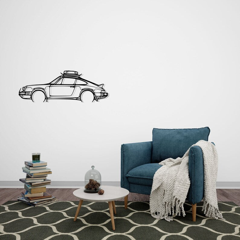 911 Safari Detailed Metal Car Silhouette Wall Art