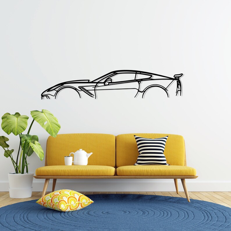 Corvette ZR1 C7 Metal Car Silhouette Wall Art