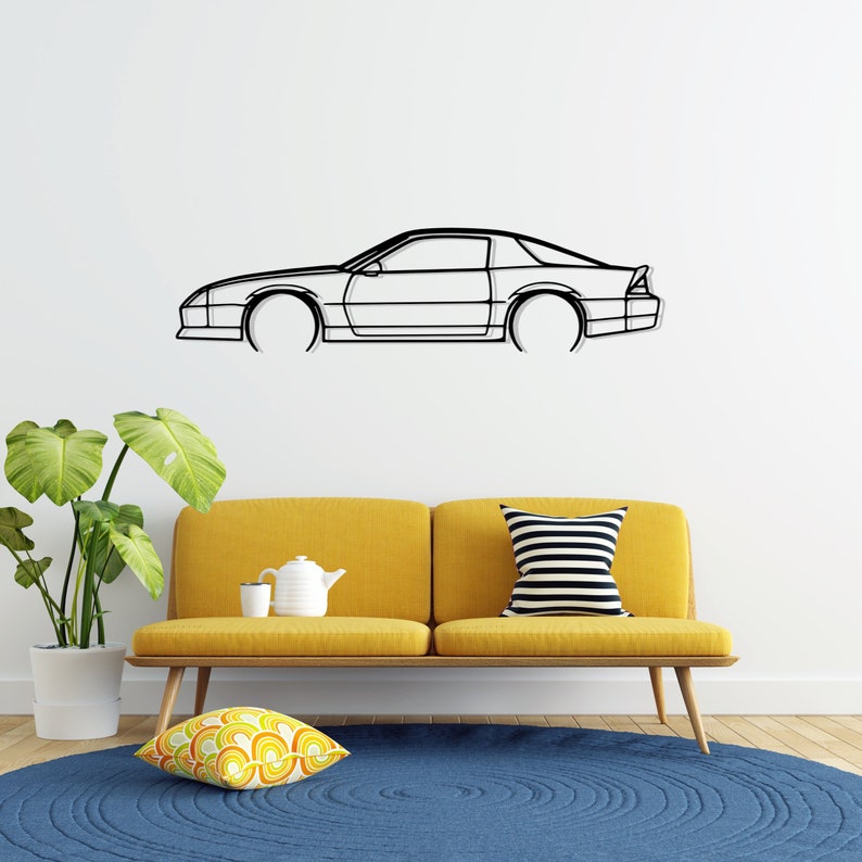 Camaro 1983 Z28 Detailed Metal Car Silhouette Wall Art