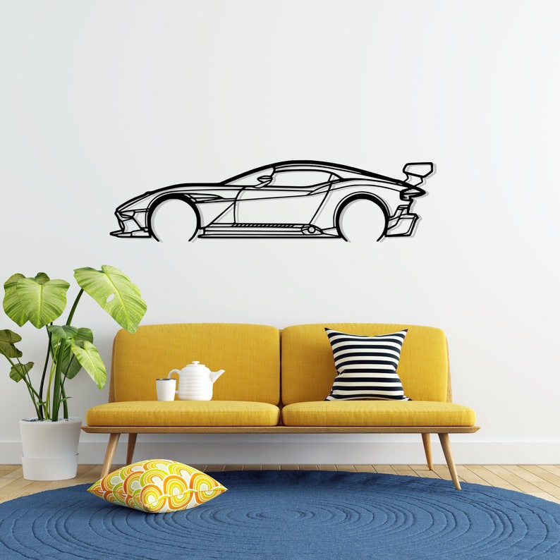 Aston M. Vulcan Detailed Metal Car Silhouette Wall Art