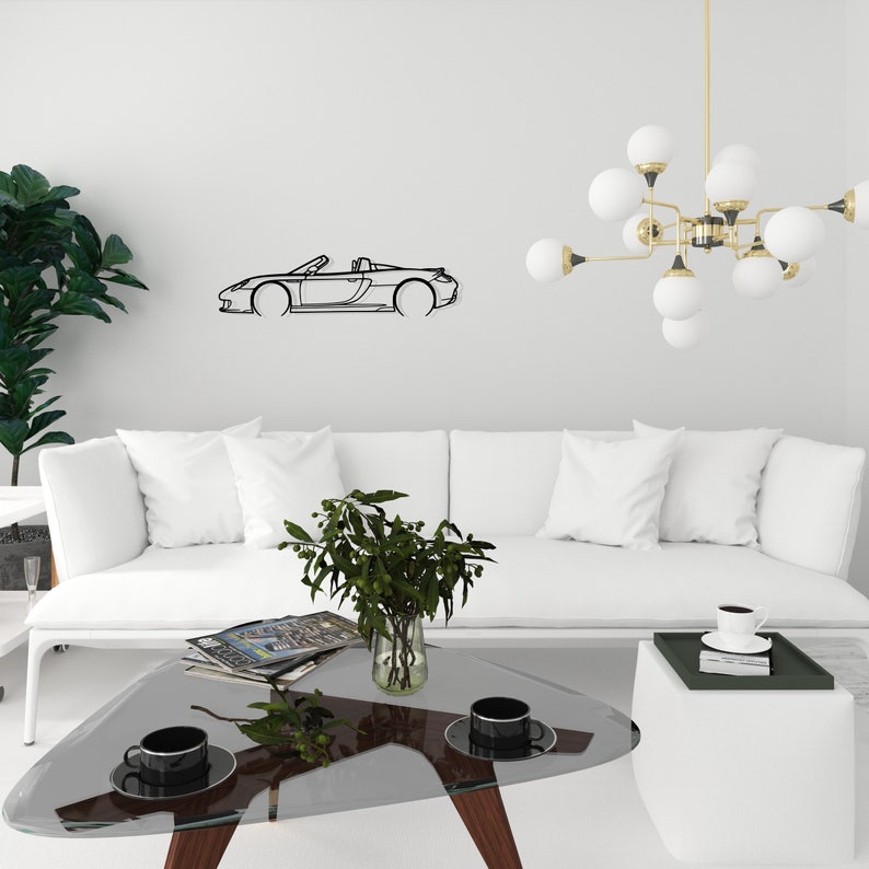 Carrera GT Detailed Metal Car Silhouette Wall Art