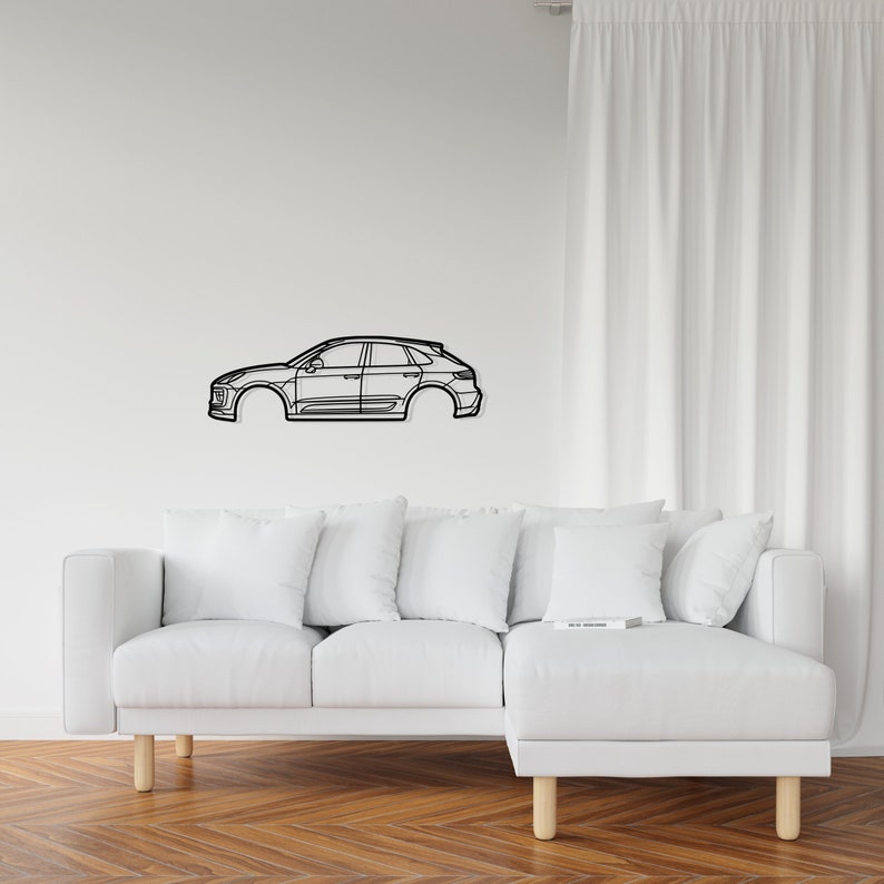 Macan Detailed Metal Car Silhouette Wall Art