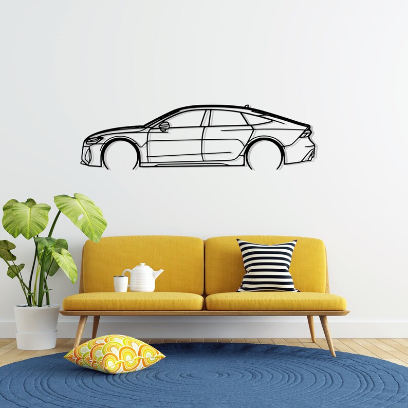 Audi RS7 Mk2 Detailed Metal Car Silhouette Wall Art