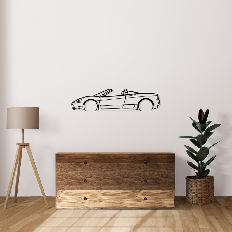 360 Spyder Detailed Metal Car Silhouette Wall Art