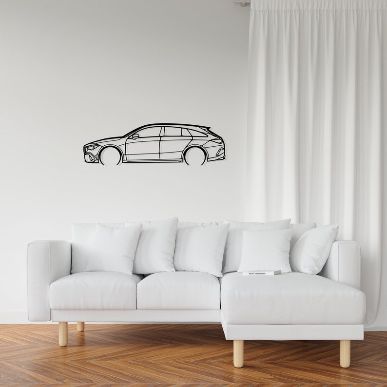 AMG CLA 45S 2022 Detailed Metal Car Silhouette Wall Art