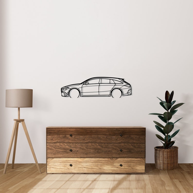 AMG CLA 45S 2022 Detailed Metal Car Silhouette Wall Art