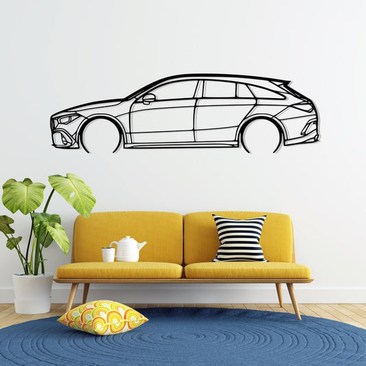 AMG CLA 45S 2022 Detailed Metal Car Silhouette Wall Art