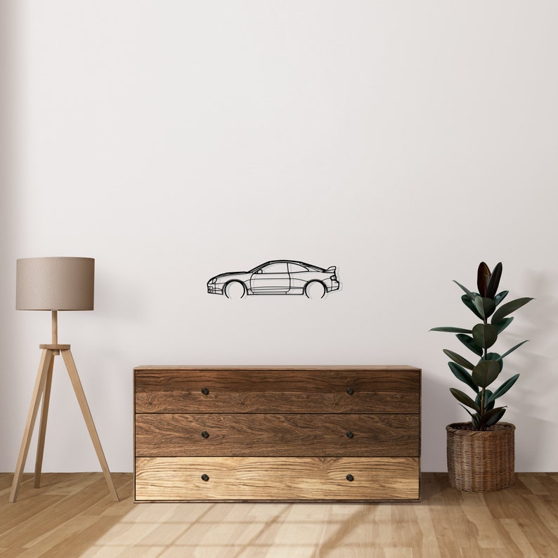 Celica 1994 Detailed Metal Car Silhouette Wall Art