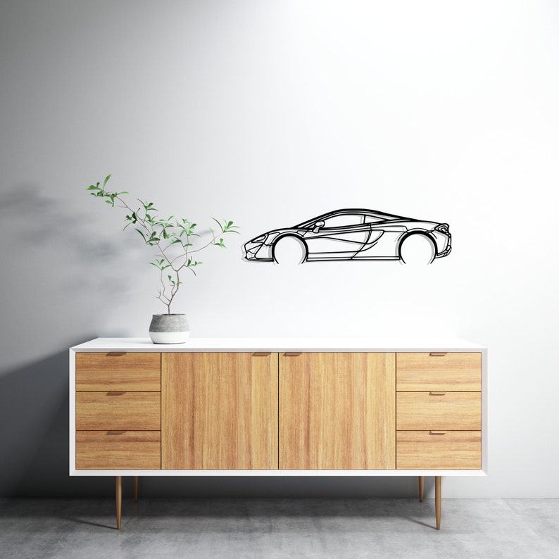 McLaren 570S Metal Car Silhouette Wall Art