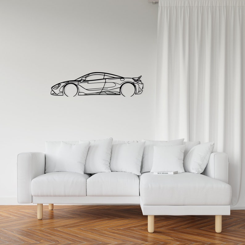 McLaren 765LT Coupe Detailed Silhouette Metal Wall Art