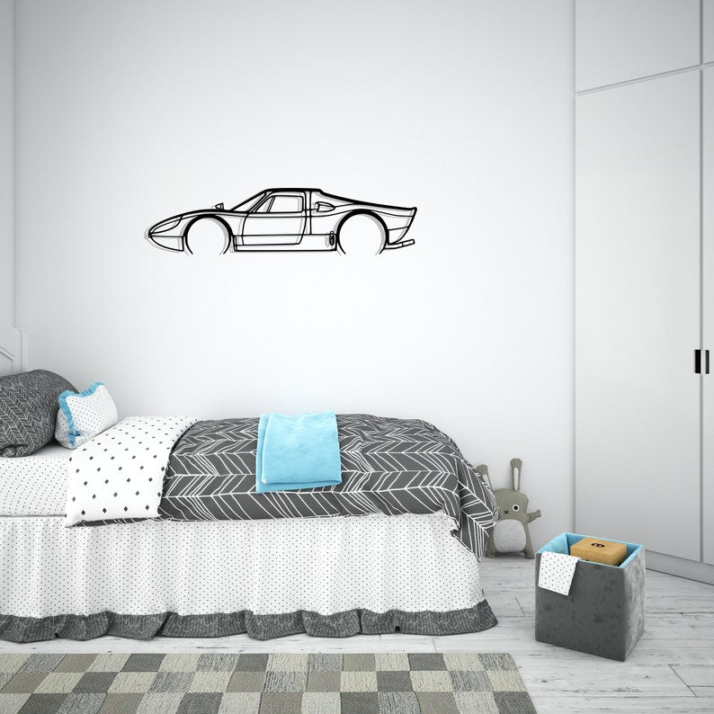 904 GTS Detailed Metal Car Silhouette Wall Art