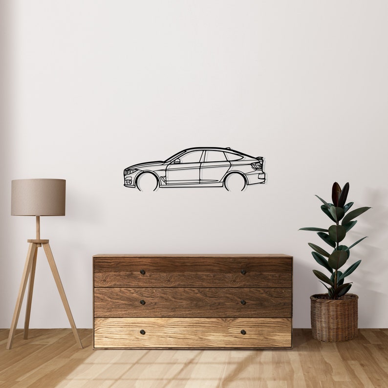 BMW 330 GT 2018 Detailed Metal Car Silhouette Wall Art